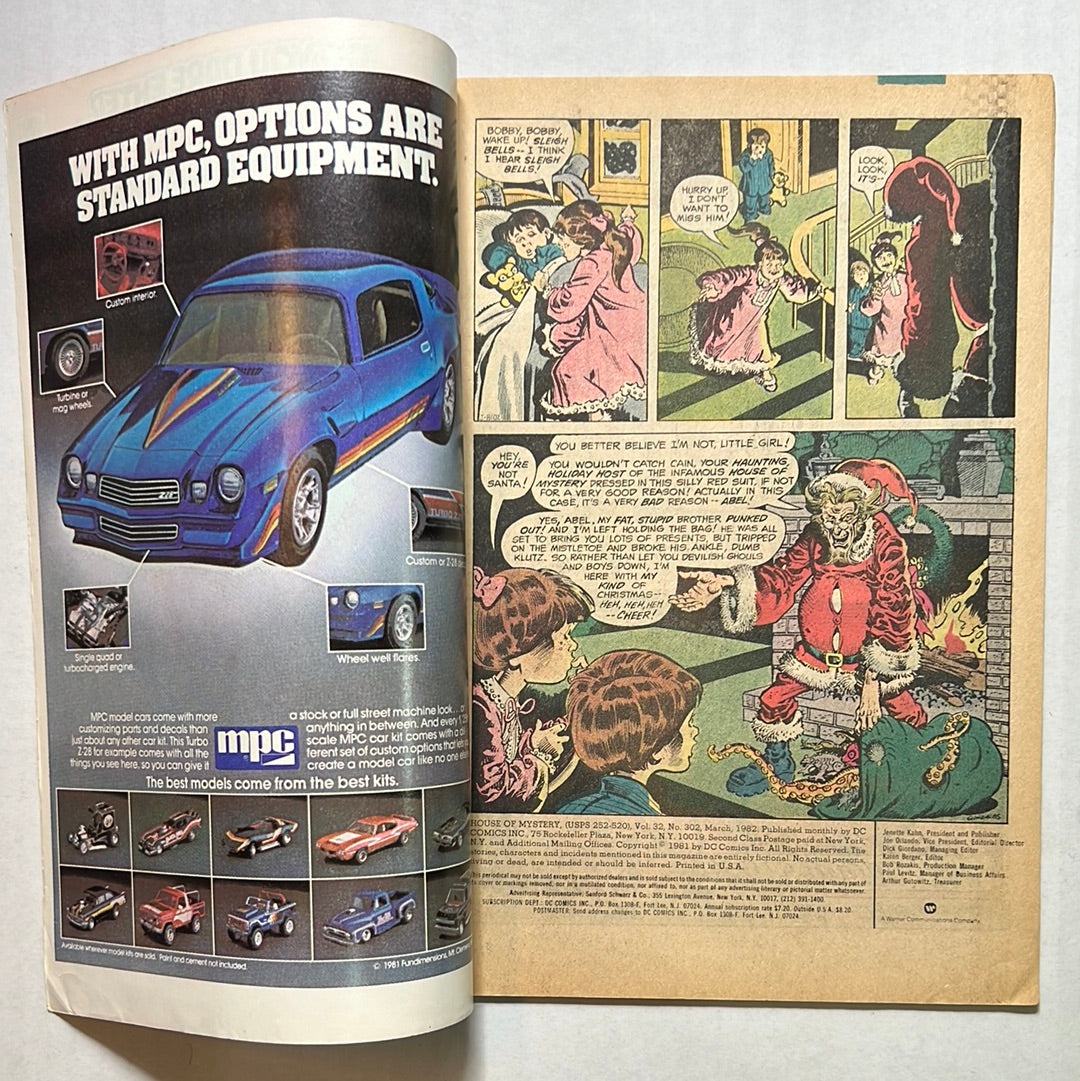 The House of Mystery by DC Comics “Death Stalk the Shadows of the Circus of Fear!” No. 302 Comic Books