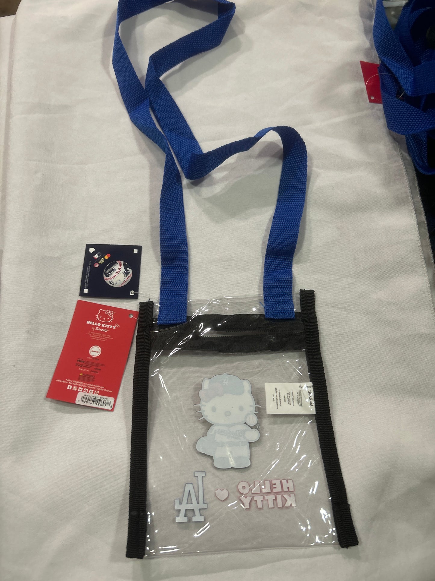 Los Angeles Dodgers MLB Genuine Merchandise FOCO Clear Crossbody Tote Bag Hello Kitty
