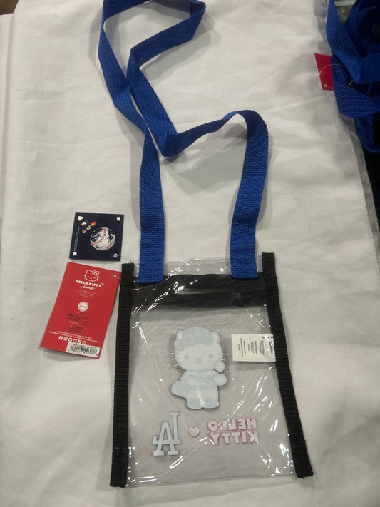 Los Angeles Dodgers MLB Genuine Merchandise FOCO Clear Crossbody Tote Bag Hello Kitty