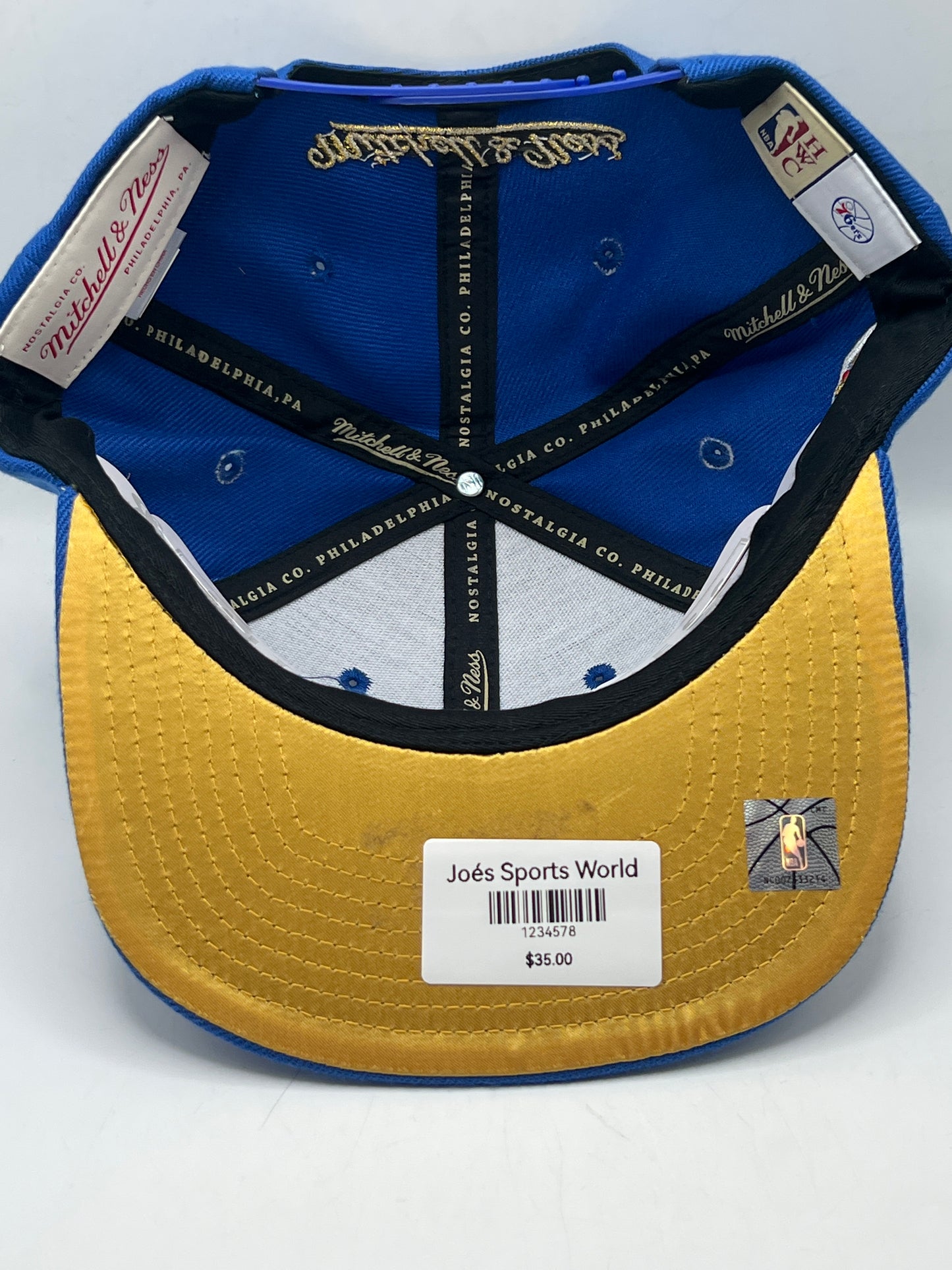 Philadelphia 76ers Sixers PHI NBA Mitchell & Ness Original Fit Snapback Royal Blue