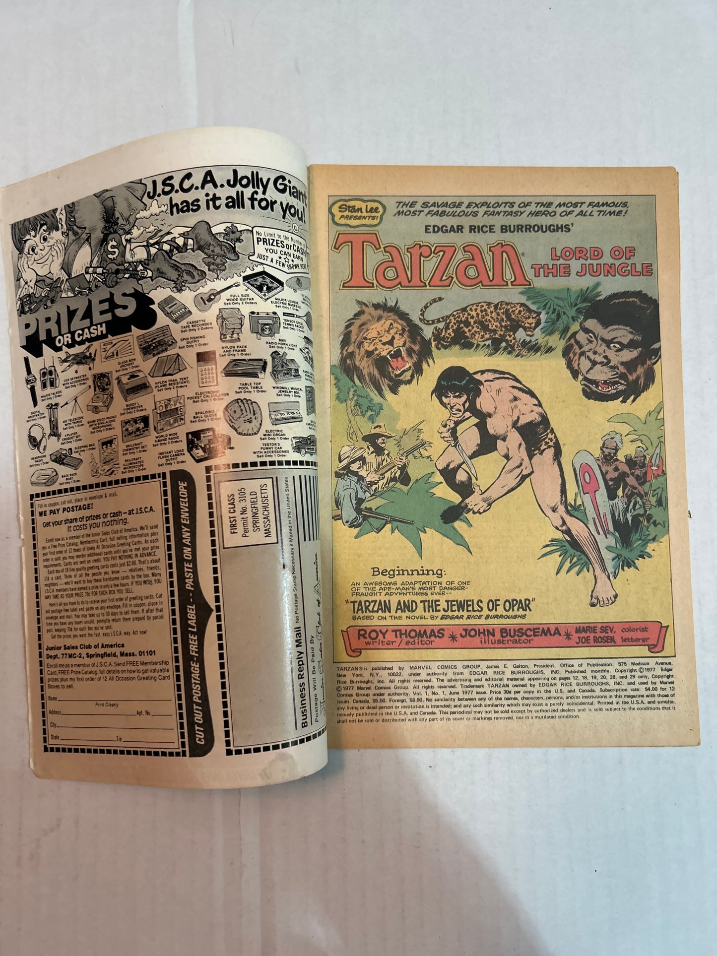 Tarzan Lord of the Jungle by Marvel Comics Group “Fury Filled First Issue!” #1 Comic Book