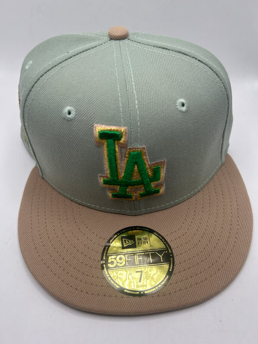 Los Angeles Dodgers MLB 59Fifty New Era “Dodger Stadium 40th Anniversary” Patch Fitted Hat Green/Gold