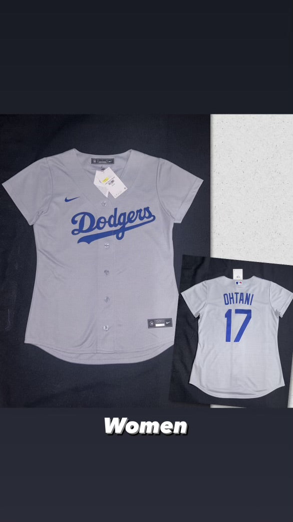 Los Angeles Dodgers Nike MLB #17 Ohtani Genuine Merchandise Authentic Replica Grey Women