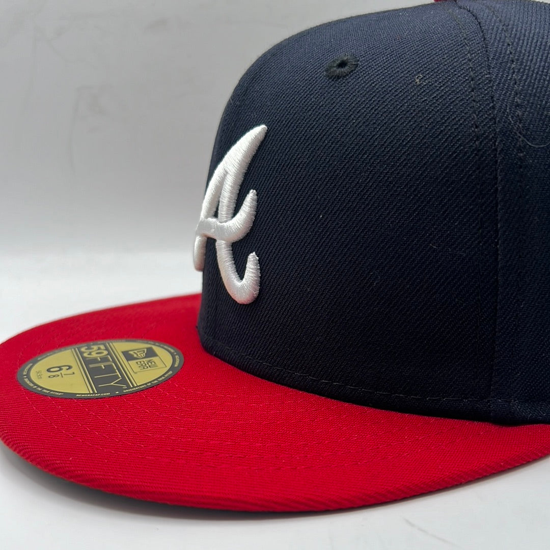 Atlanta Braves MLB New Era 59Fifty Authentic Collection Classic Navy/Red Fitted Hat