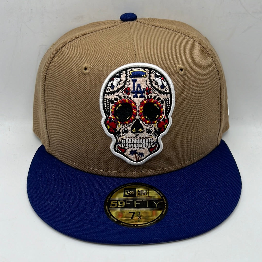 Los Angeles Dodgers MLB New Era 59Fifty Genuine Merchandise Sugar Skull khaki/Royal Blue Fitted Hat