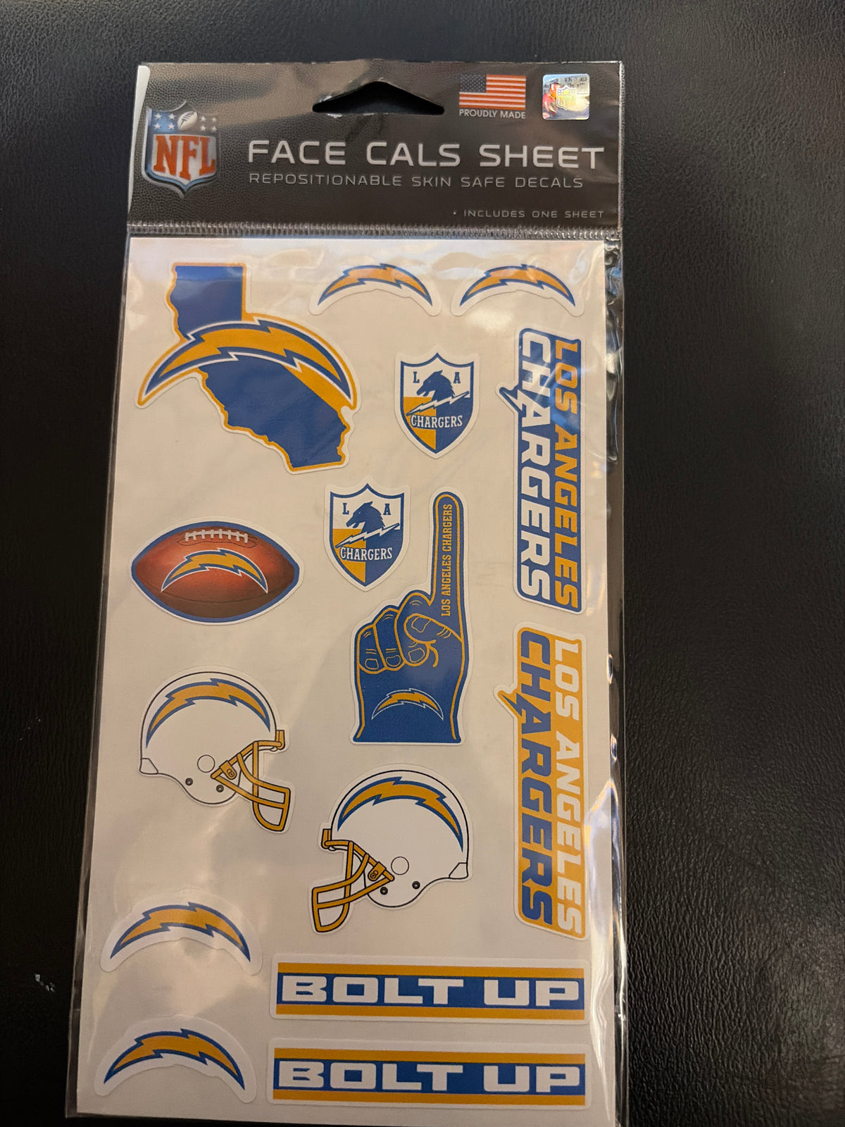 Los Angeles Chargers NFL Face Cals Sheet