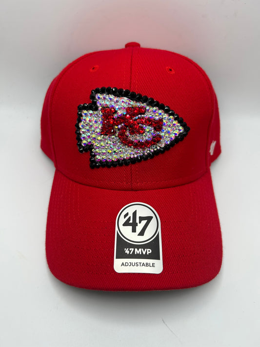 Kansas City Chiefs NFL Team Bedazzled Adjustable Hat
