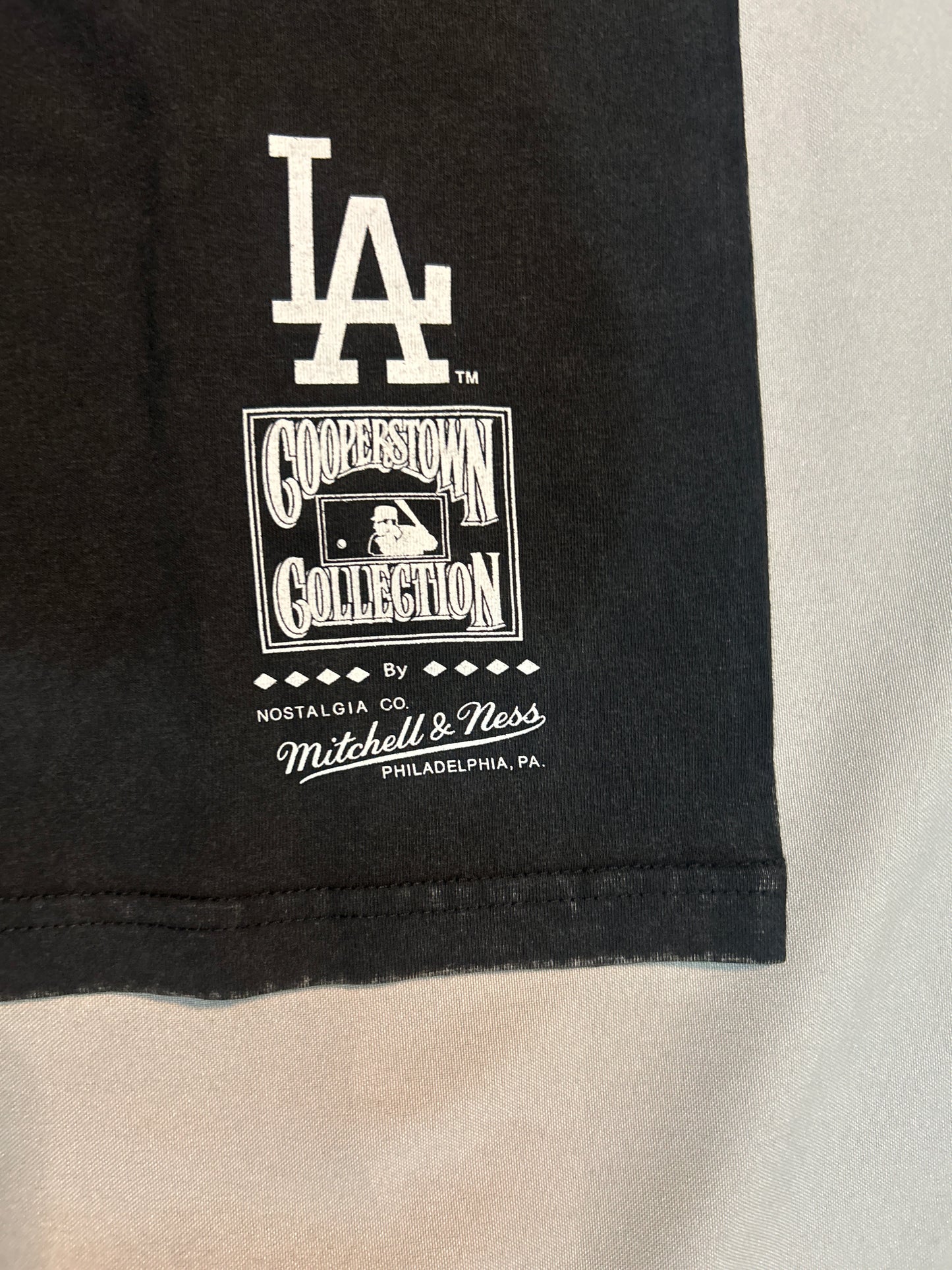 Los Angeles Dodgers MLB Cooperstown Collection Mitchell & Ness 7Champions 1958 Men Black Vintage T-Shirt