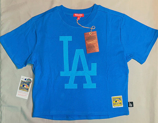 Los Angeles Dodgers MLB Mitchell & Ness Women’s Tonal Boxy Crop Tee