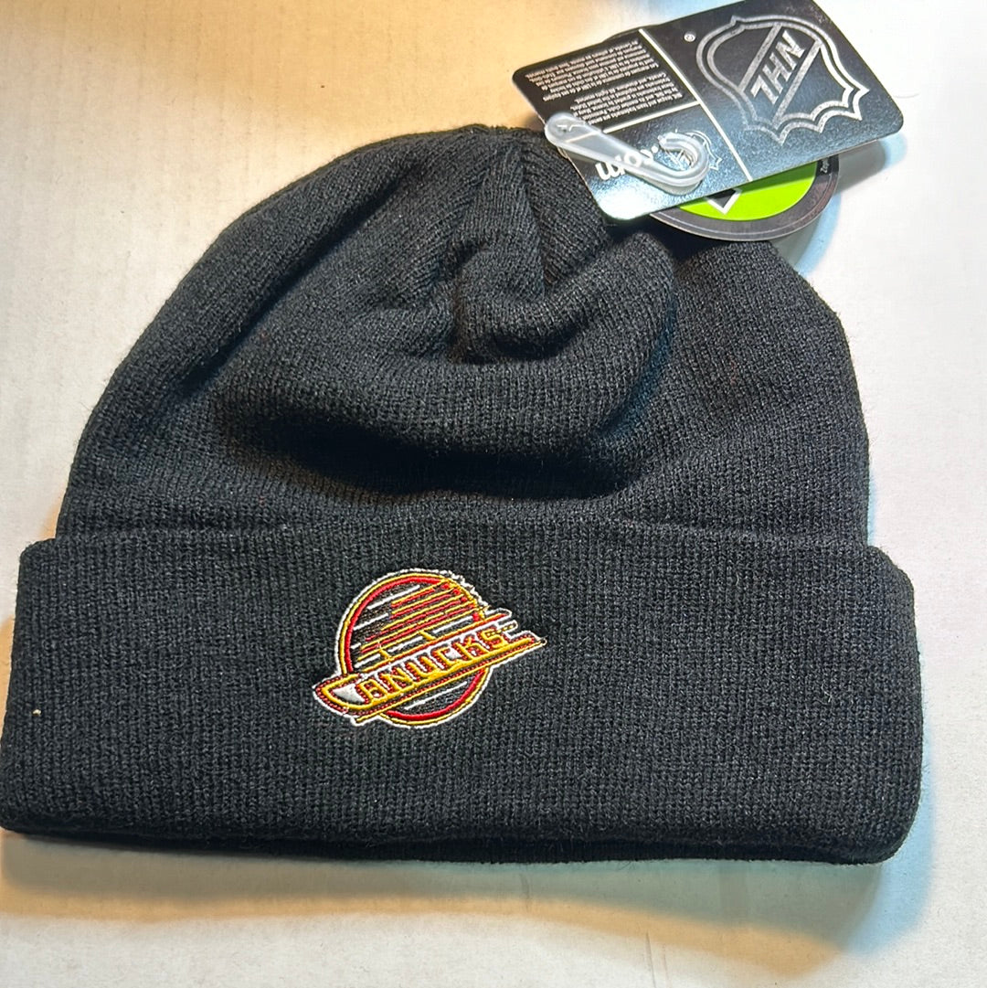 Vintage Vancouver Canucks NHL Zephyr Grafx Knit Cuffed Beanie - Black