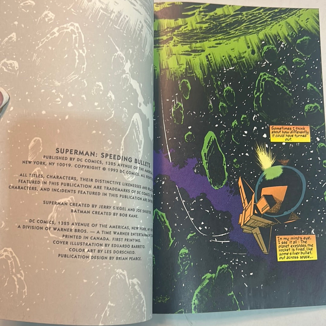 Superman by DC Comics "Speeding Bullets" JM DeMatteis Eduardo Barreto 1993 Comic Book