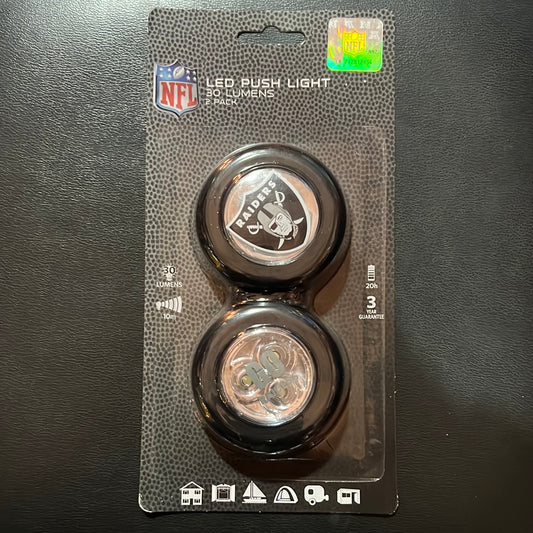 Las Vegas Raiders LED Push Light (Batteries not Included: Recommended Batteries AAA Size)