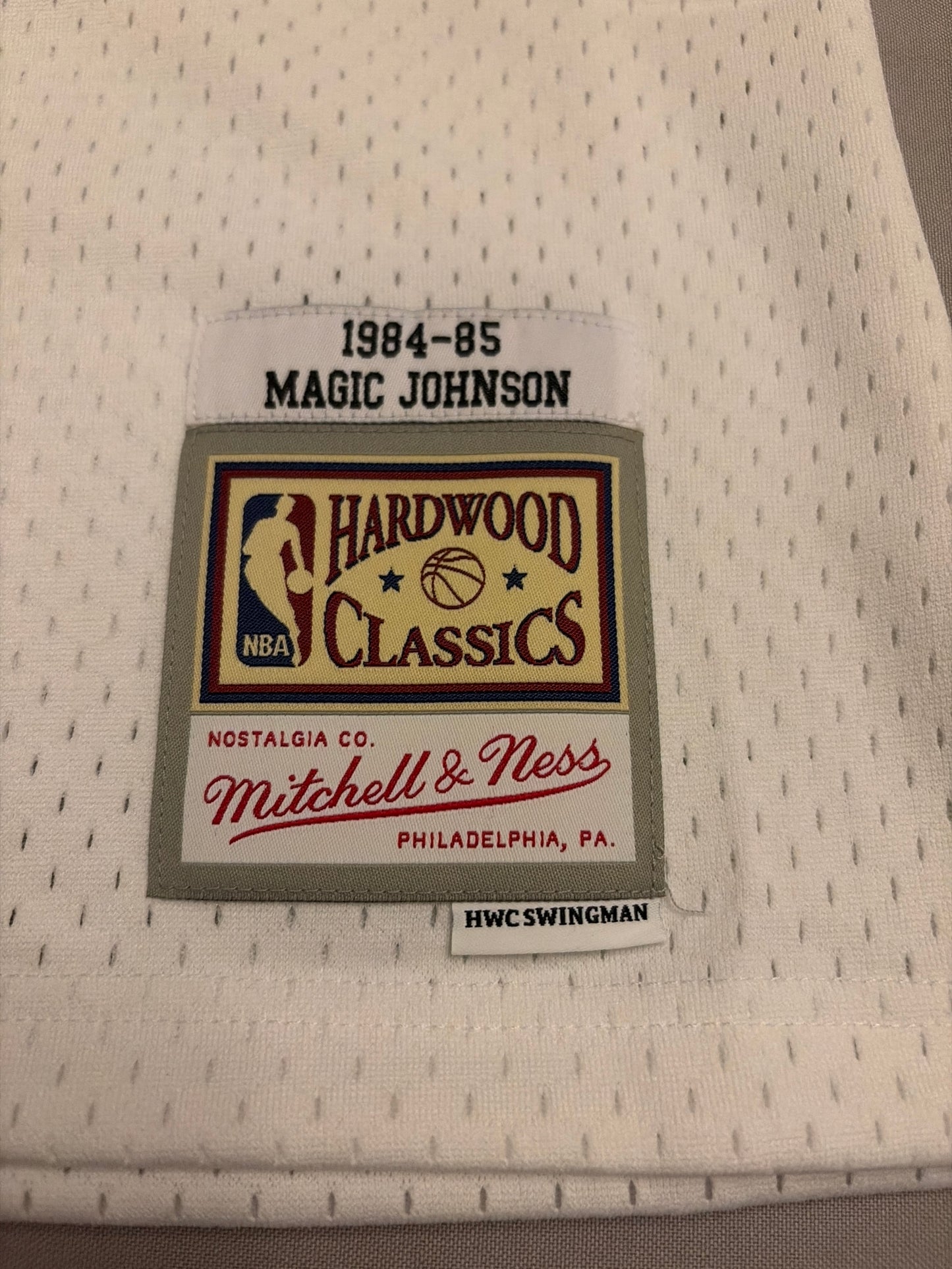 Los Angeles Lakers NBA Mitchell & Ness Hardwood Classics #32 1984-1985 Magic Johnson HWC Swingman Men Jersey