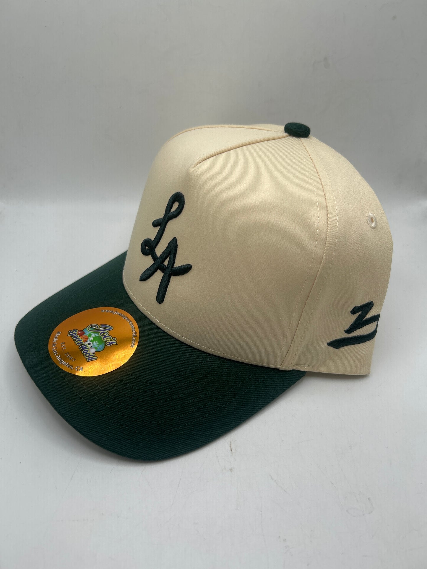 Los Angeles JSW Private Label Khaki/Green A-Frame Snapback