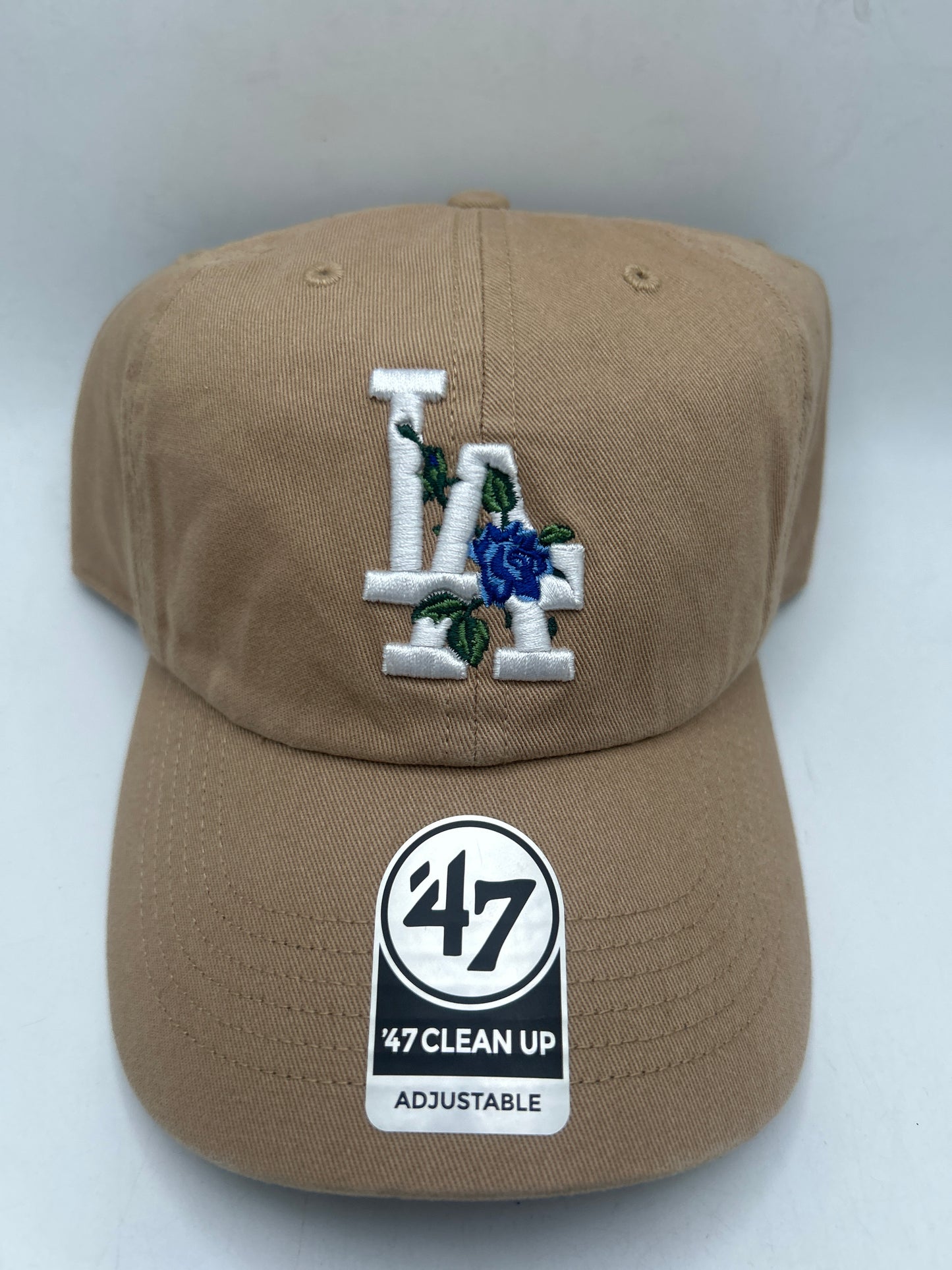 Los Angeles Dodgers MLB 47CleanUp Adjustable Khaki & Flowers Hat