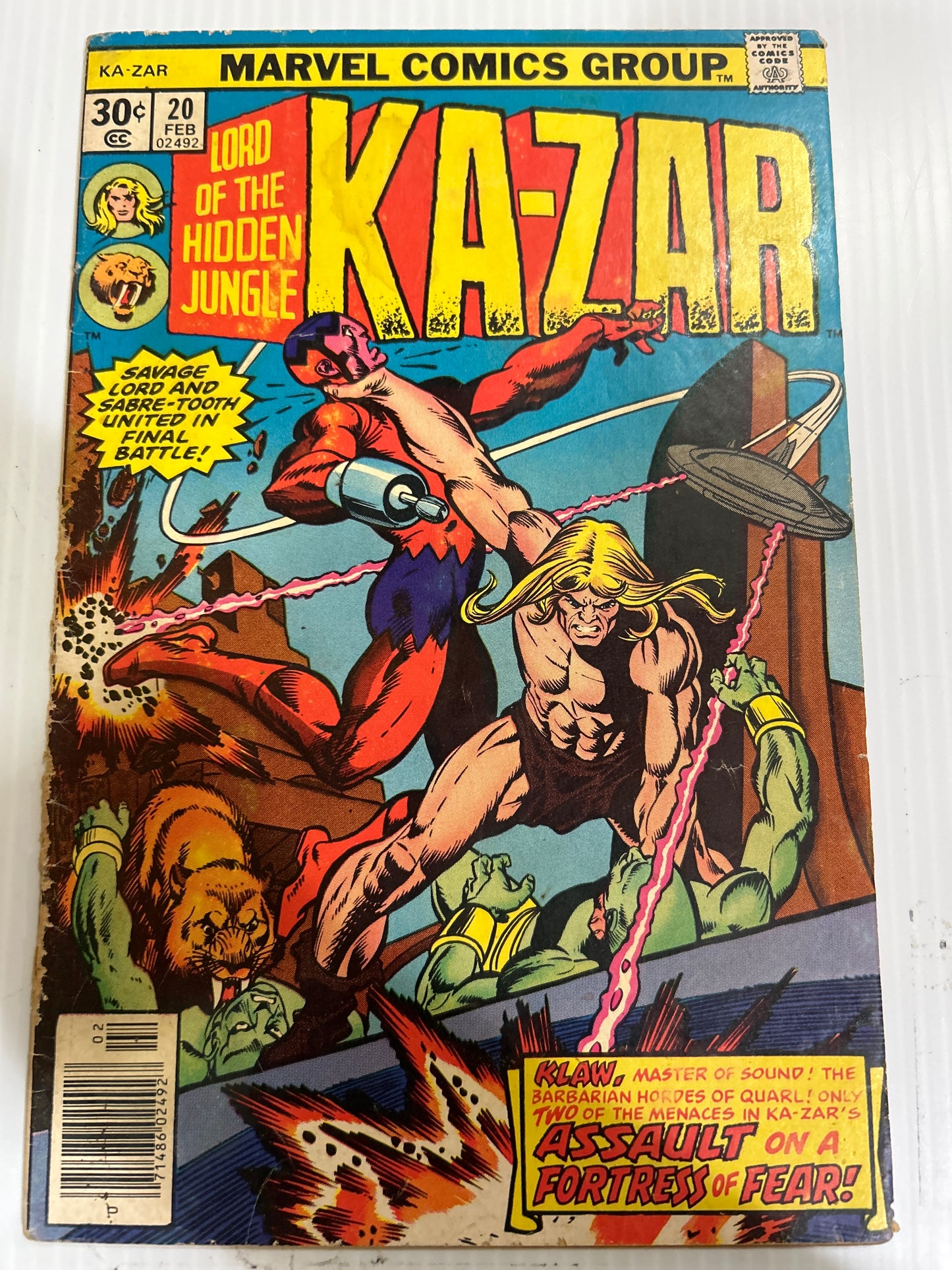 Lord of the Hidden Jungle Ka-Zar by Marvel Comics Book #20 Comic Book