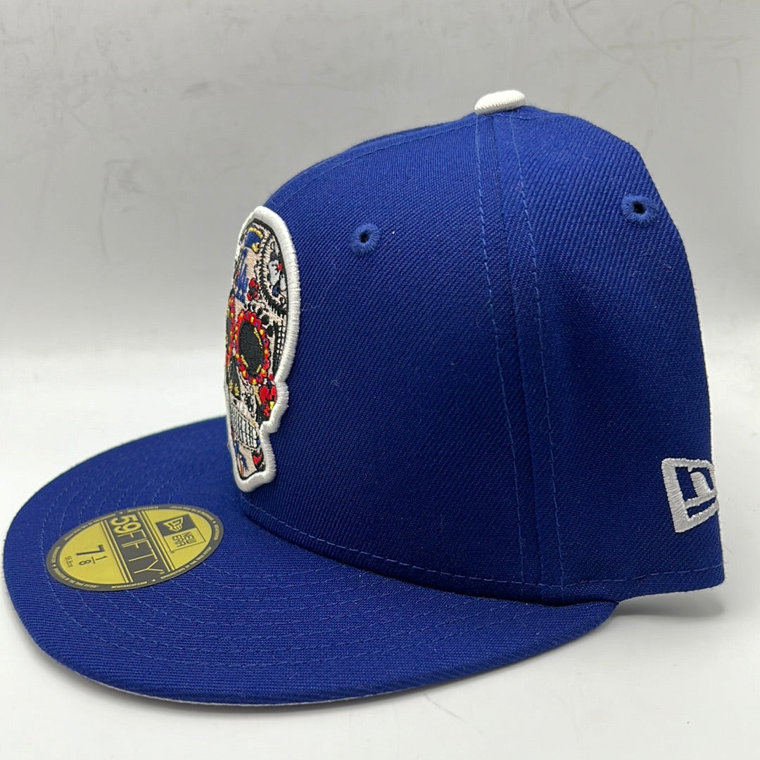 Los Angeles Dodgers MLB New Era 59Fifty Genuine Merchandise Sugar Skull Royal Blue Fitted Hat