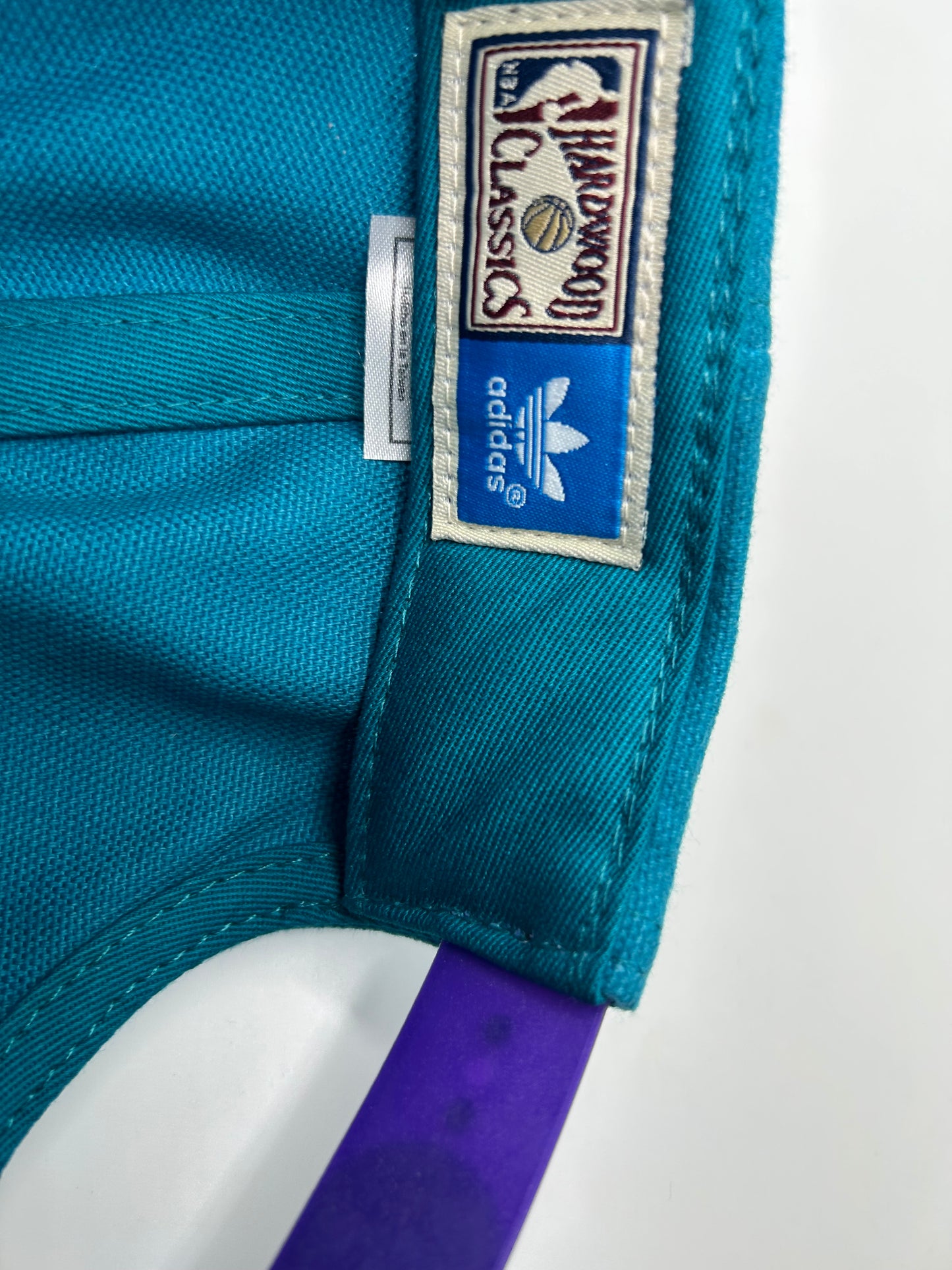 Vintage Charlotte Hornets Adidas Hardwood Classics 90s Purple Teal 2 SnapBack