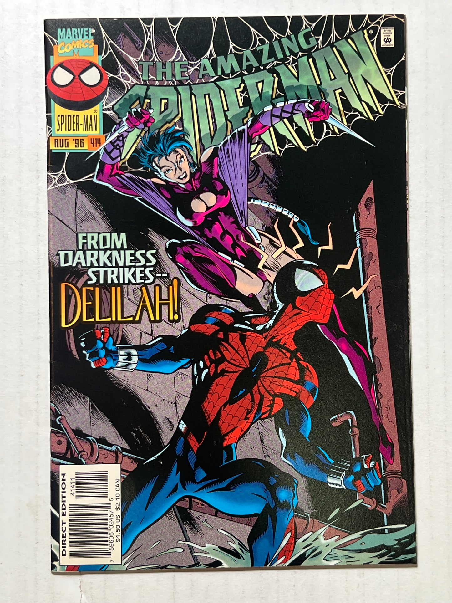 The Amazing Spider-Man by Marvel Comics Group “From Darkness Strikes—Delilah!” #414 Aug 1996 Comic Book