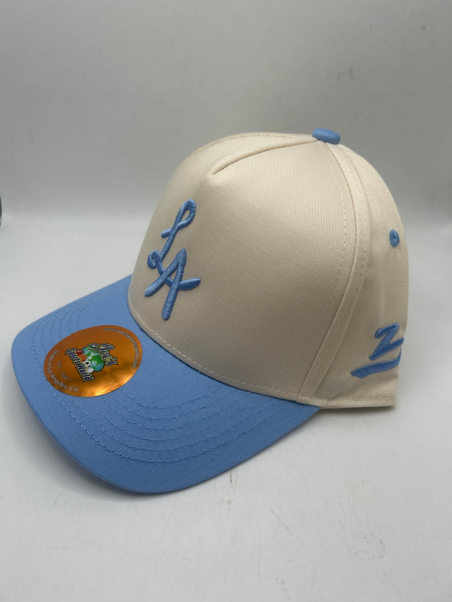 Los Angeles JSW Private Label Khaki/Sky Blue A-Frame Snapback