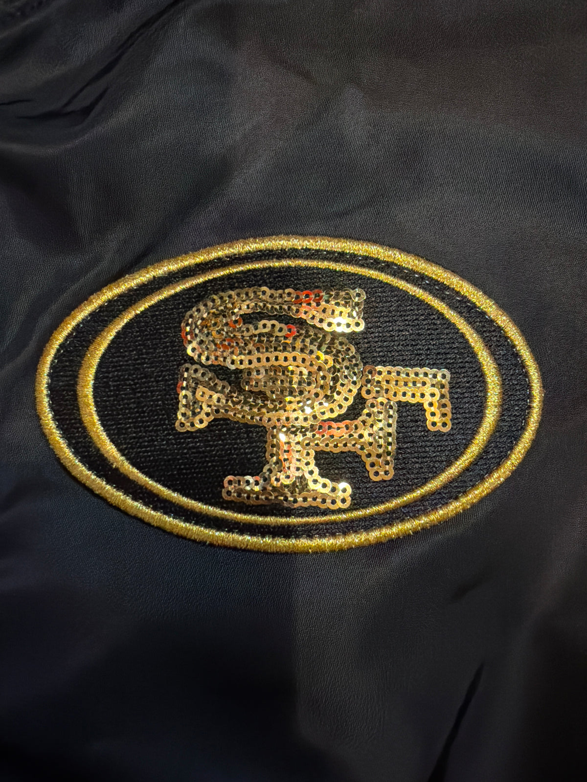 San Francisco 49ers NFL NEW ERA Women Cropper Bomber Jacket