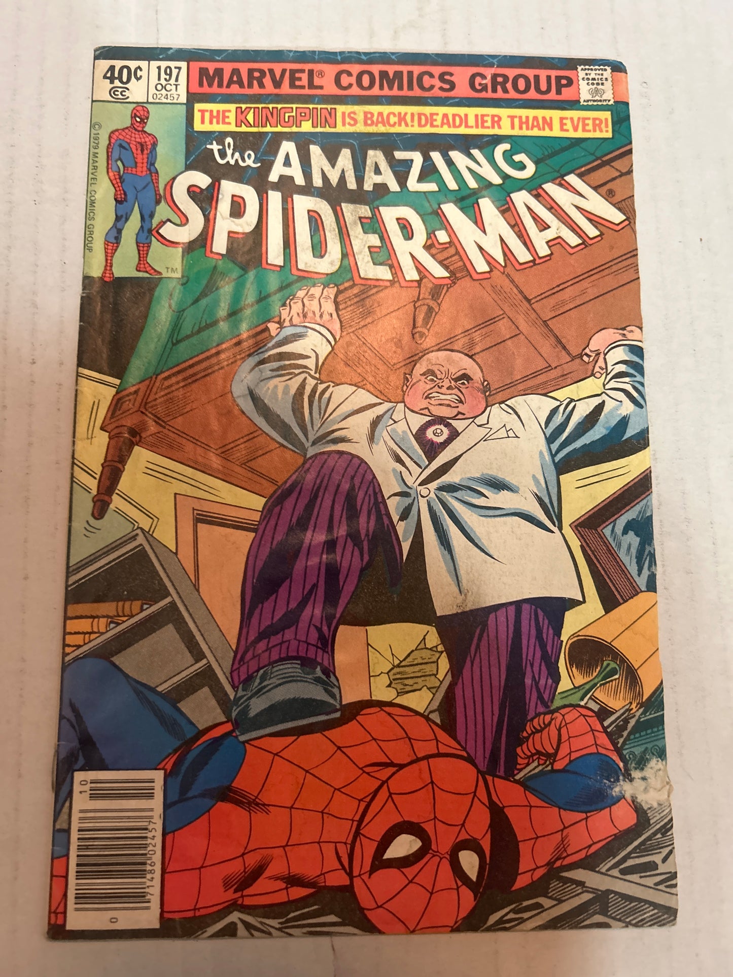 The Amazing Spider-Man by Marvel Comics Group "The Kingpin is Back! Deadlier than ever" #197 Oct 1977 Comic Book