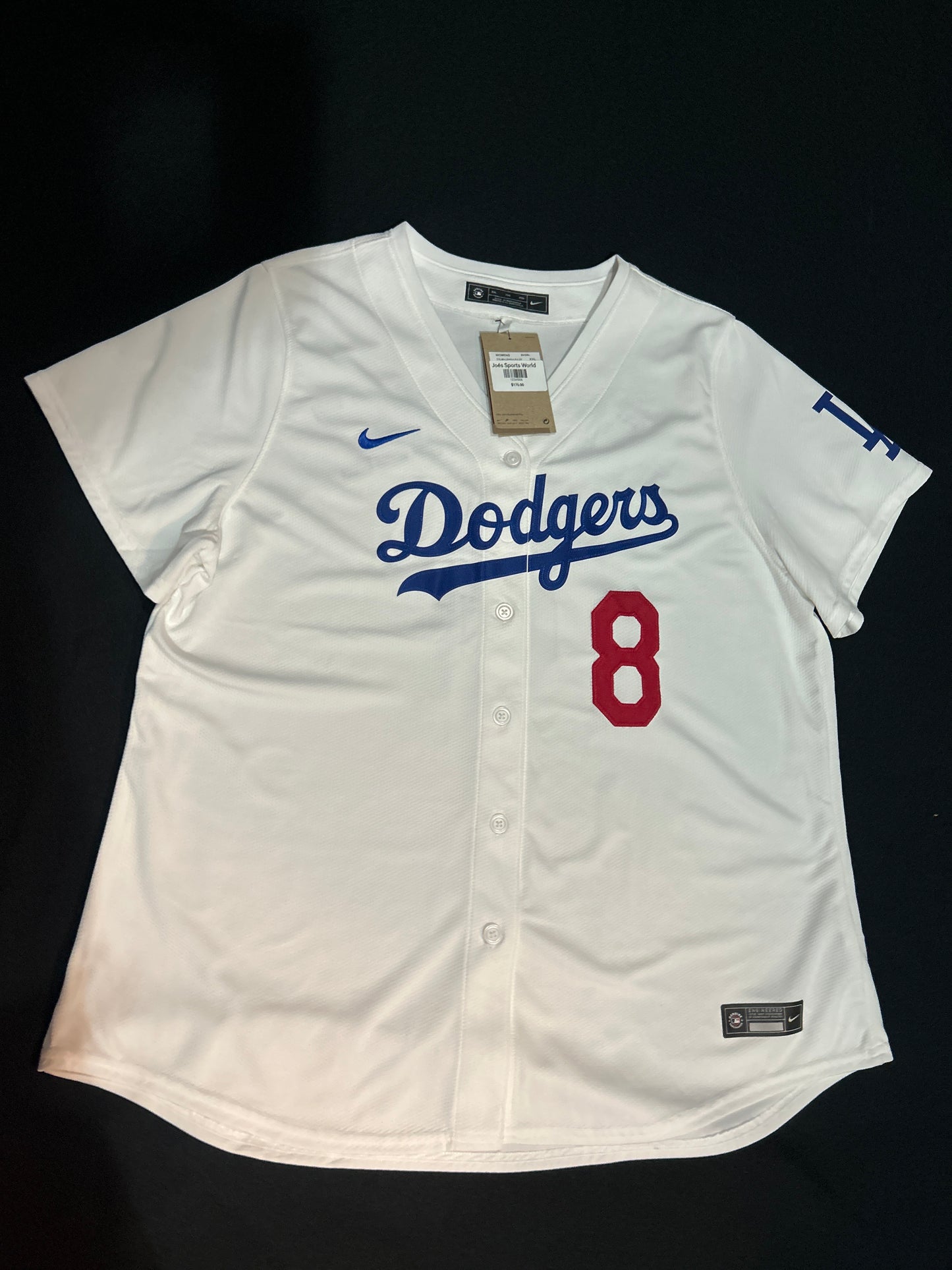 Los Angeles Dodgers Nike MLB #8 HERNANDEZ Genuine Merchandise Authentic Replica White WOMEN Jersey