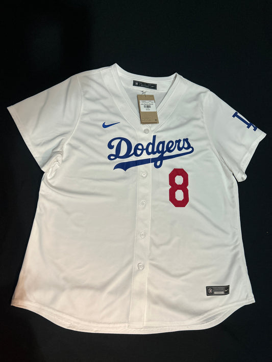 Los Angeles Dodgers Nike MLB #8 HERNANDEZ Genuine Merchandise Authentic Replica White WOMEN Jersey