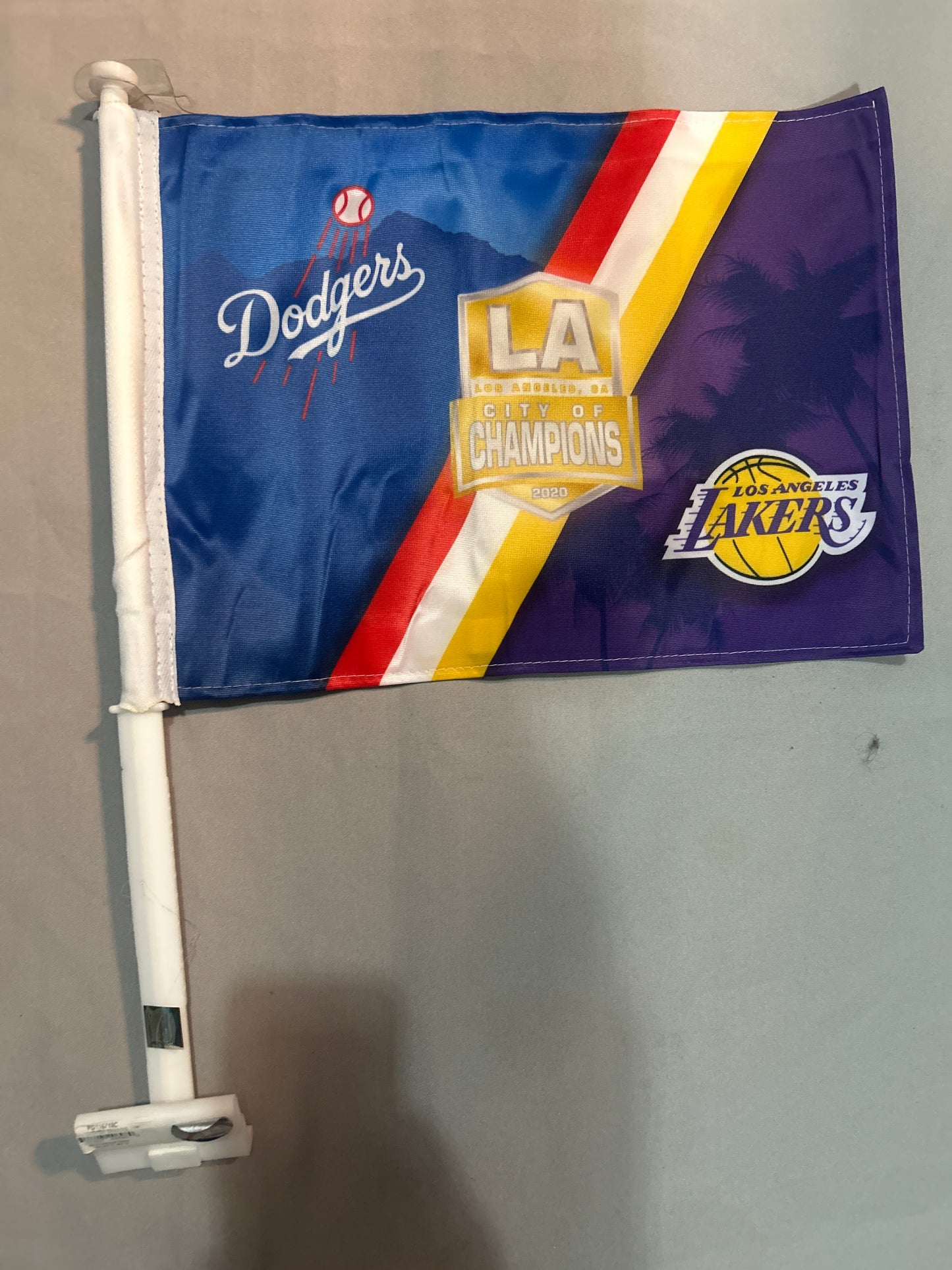 Los Angeles Dodgers / Lakers MLB / NBA 2020 Champions Car Flag