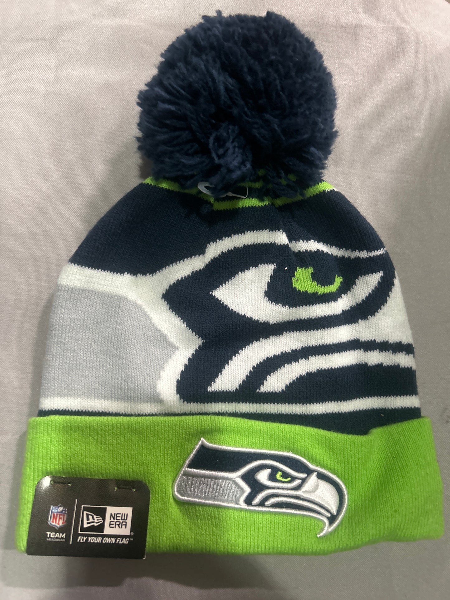 Seattle Seahawks NFL Logo Knit Pom Beanie