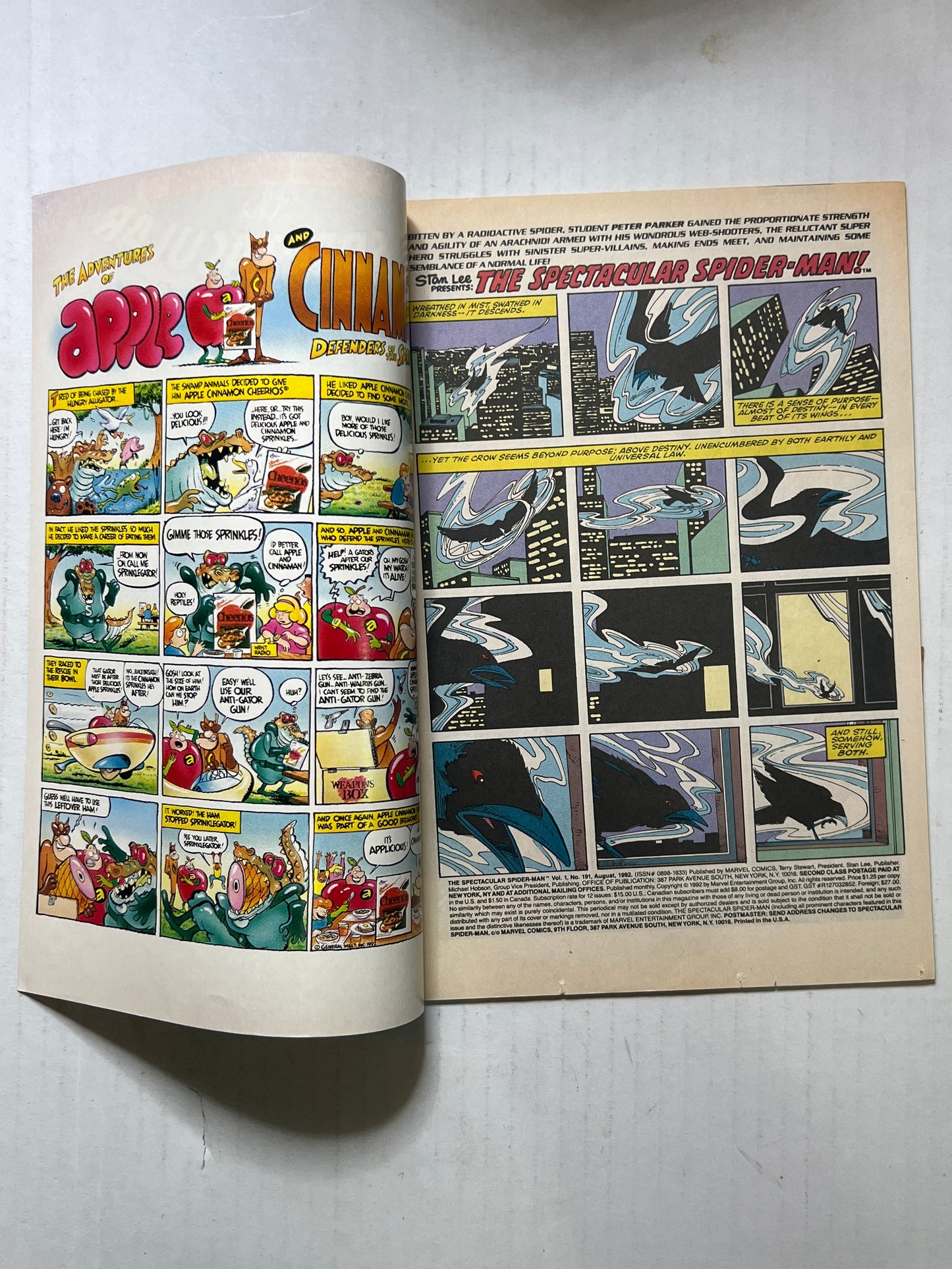 The Spectacular Spider-Man by Marvel Comics Group “Puma’s Rage” #191 Comic Book