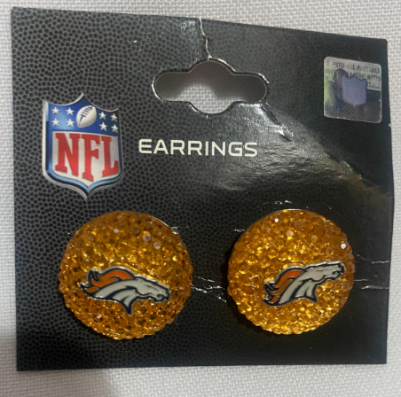 Denver Broncos NFL Collectible Front-Back Earrings Hypo-Allergenic