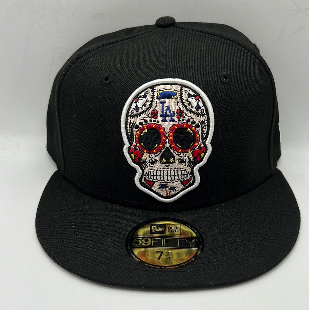 Los Angeles Dodgers MLB New Era 59Fifty Genuine Merchandise Sugar Skull Black Fitted Hat