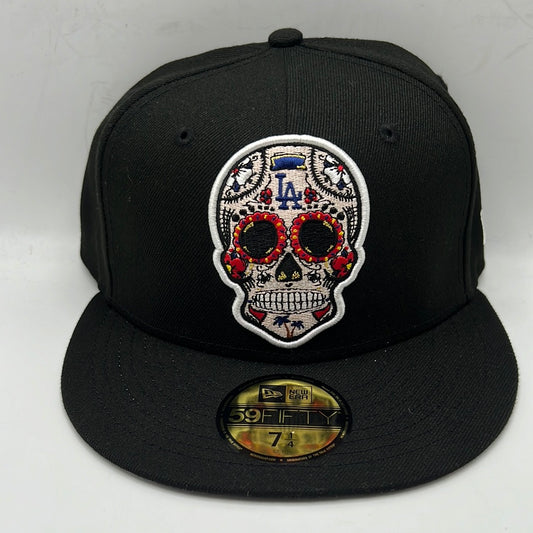 Los Angeles Dodgers MLB New Era 59Fifty Genuine Merchandise Sugar Skull Black Fitted Hat