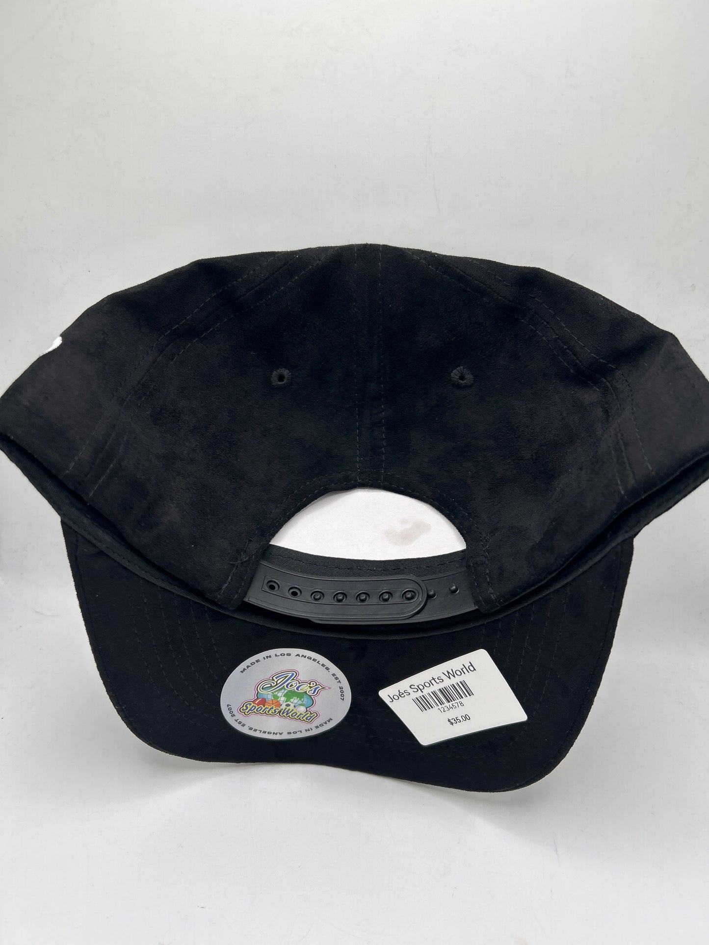 Los Angeles LA California State JSW Private Label Black/Gold Suede A-Frame SnapBack Hat