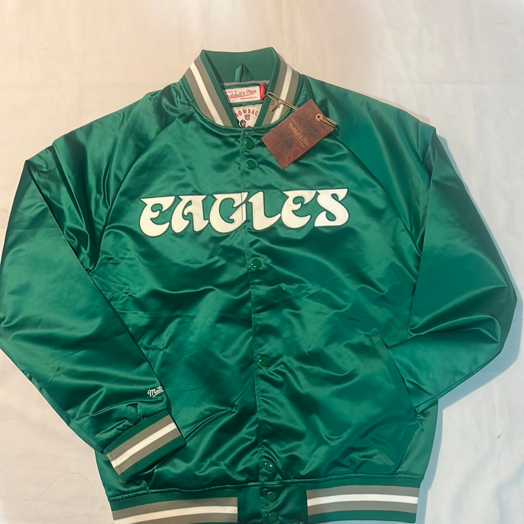 Philadelphia Eagles NFL Mitchell & Ness Nostalgia Co Throwback Satin Men’s Jacket