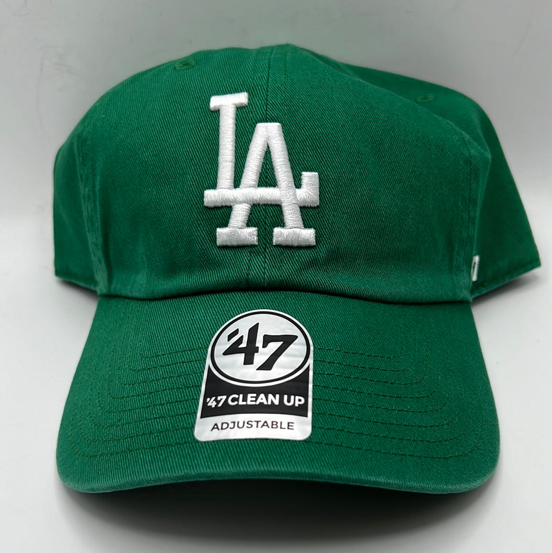 Los Angeles Dodgers MLB 47Clean Up Brand Genuine Merchandise Green Adjustable Hat