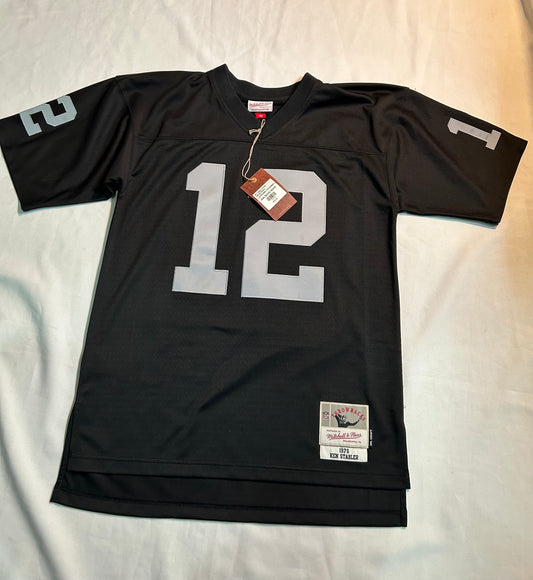 Las Vegas Raiders NFL Mitchell & Ness #12 Ken Stabler Throwback Men’s Stitch Jersey