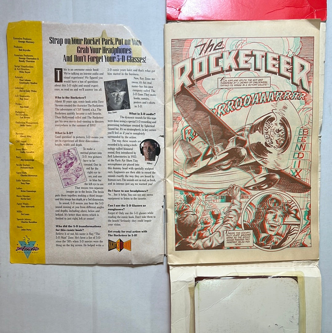 Rocketeer 3-D Comic with 30 min Cassette and 3-D Glasses Disney Audio Entertainment Comic Book