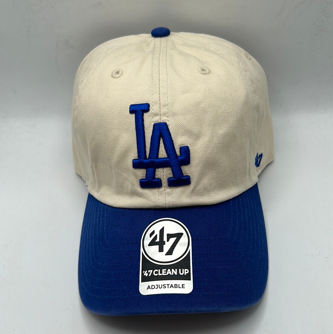 Los Angeles Dodgers MLB 47Clean Up Genuine Merchandise Off White/Royal Blue Adjustable Hat