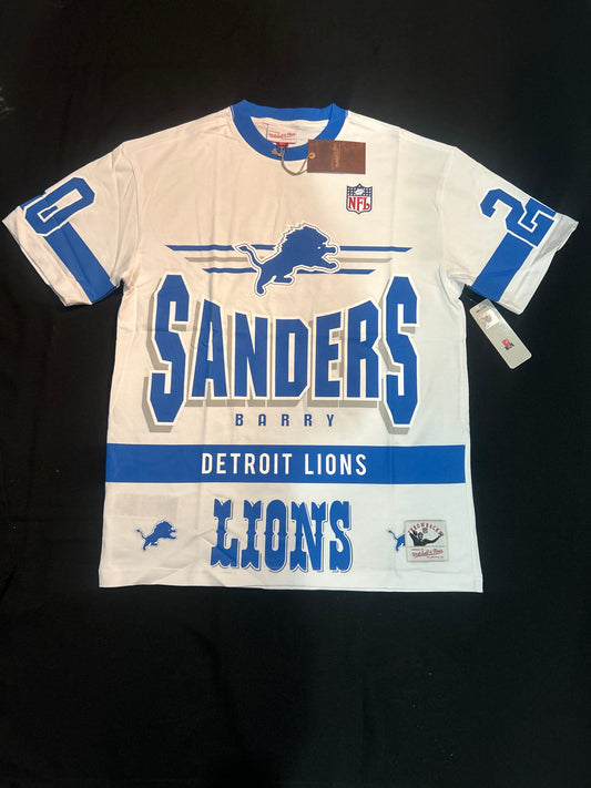 Detroit Lions NFL Mitchell & Ness #20 Barry Sanders The Original Premium SS TT Vintage Logo T-Shirt