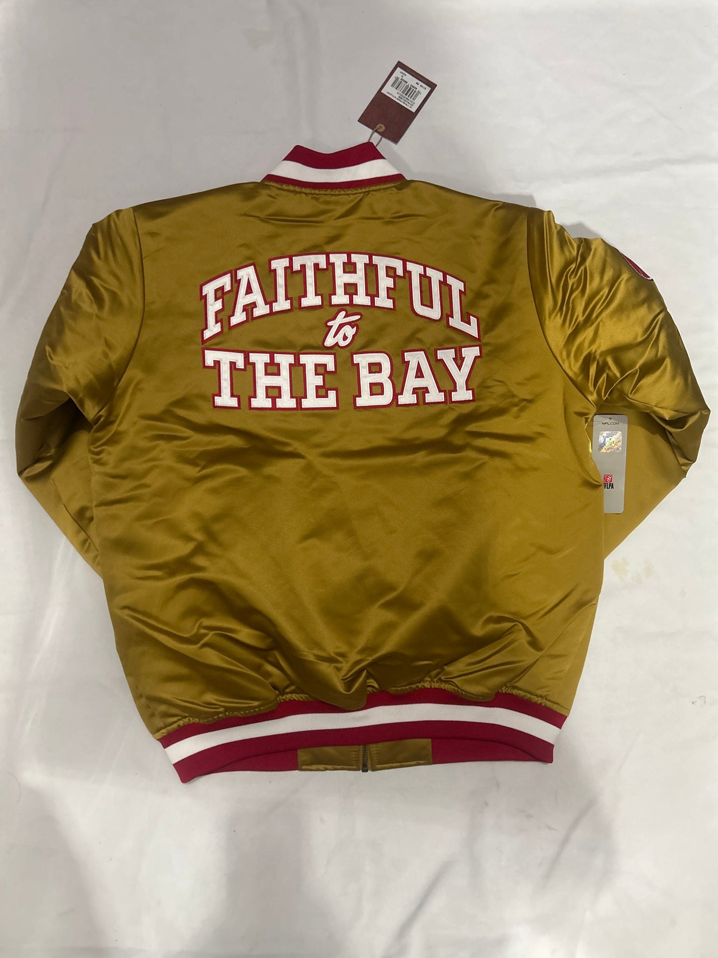San Francisco 49ers NFL Mitchell & Ness Nostalgia Co Throwback Heavyweight Mens Satin Jacket