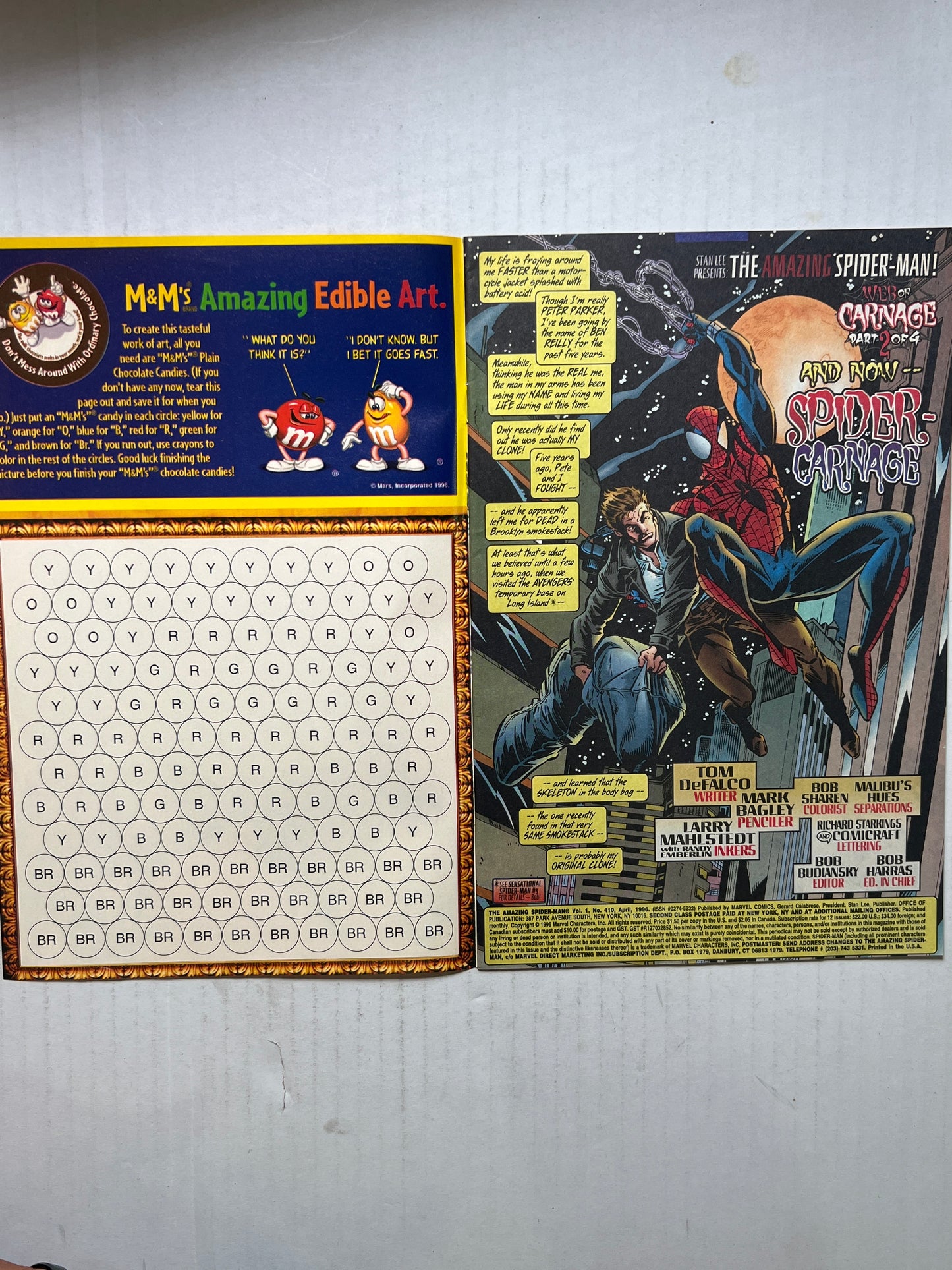 The Amazing Spider-Man by Marvel Comics Group “Web of Carnage” Part 2 of 4 #410 April 1996 Comic Book