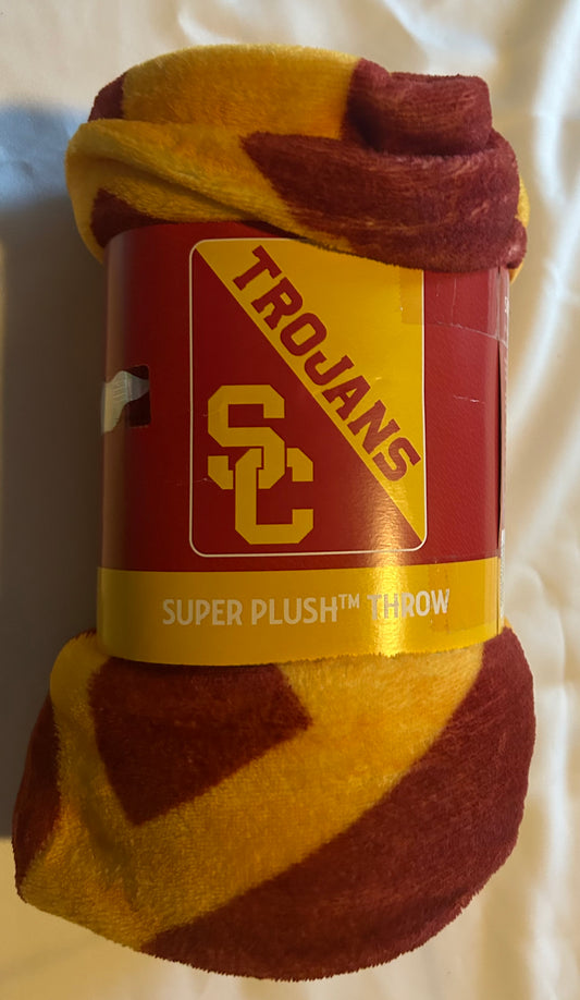 USC Trojans Officially Licensed Collegiate Logo Plush Throw