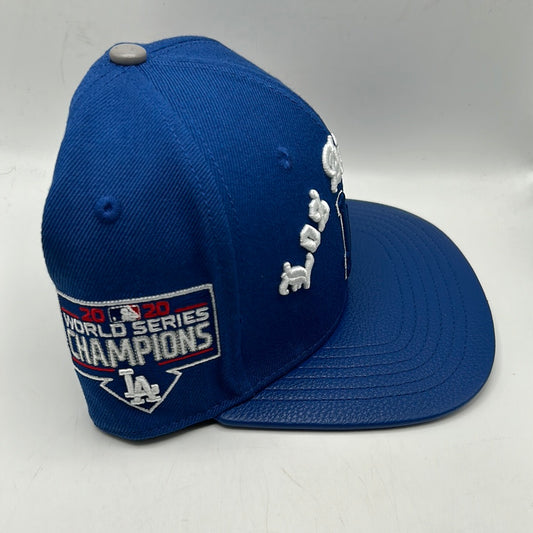 Los Angeles Dodgers MLB Pro Standard Genuine Merchandise "2020 World Championship" and D Dodgers Side Patches Royal Blue Snapback