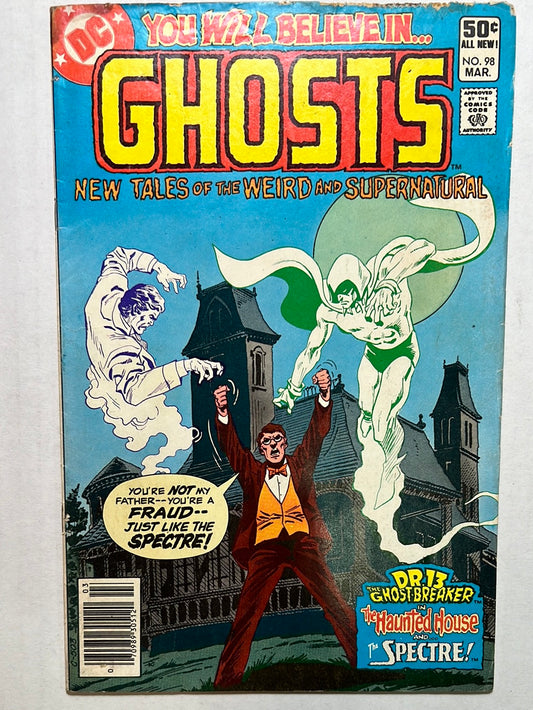 Ghosts by DC Comics “New Tales of the Weird and Supernatural: The Fine Art of Haunting: Dr. 13 The Ghost-Breaker in The Haunted House and The Spectre!” No.98 Comic Book