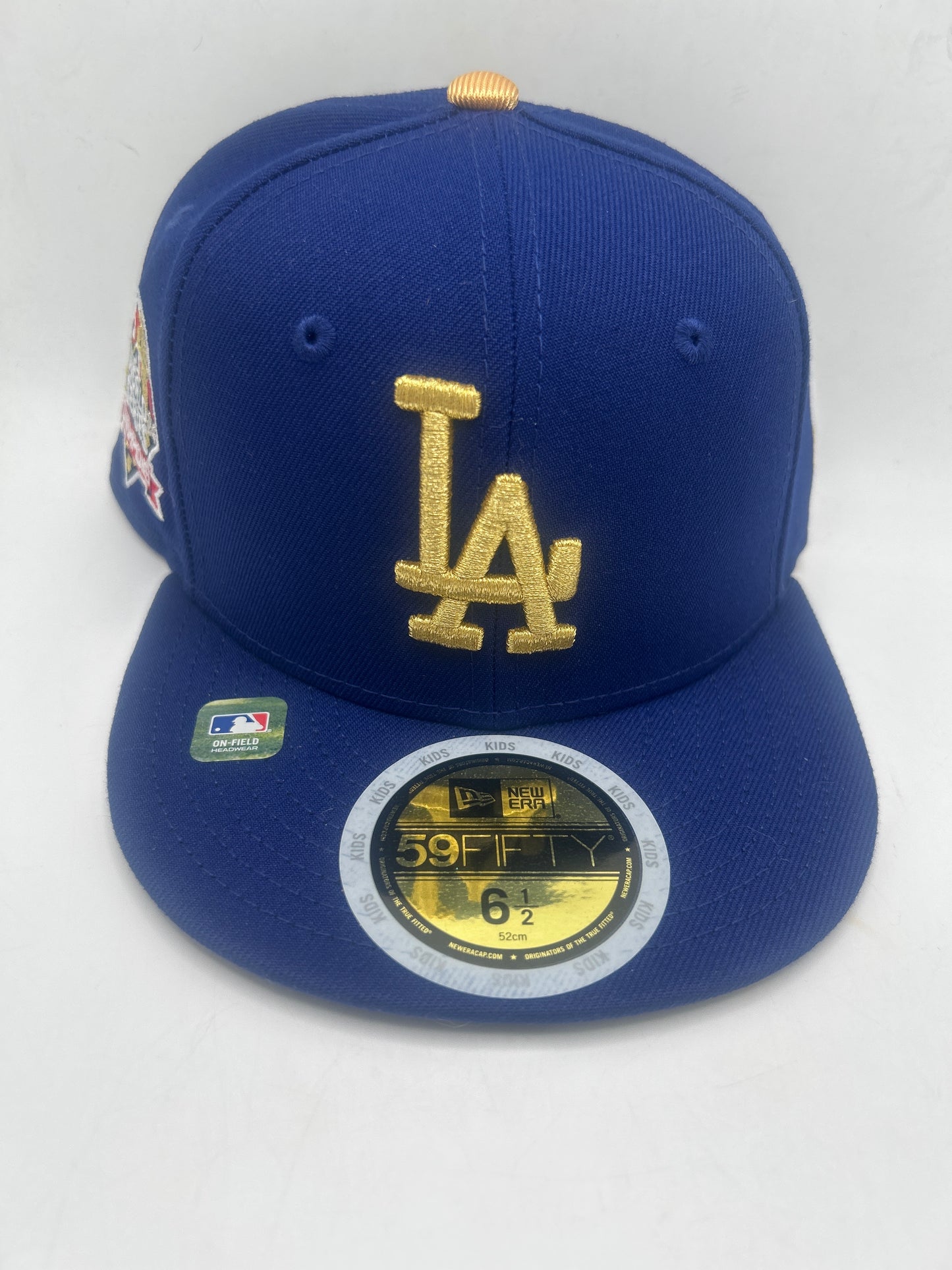 Los Angeles Dodgers World Series 2024 Champions 59Fifty Fitted Gold Edition Kids Hat