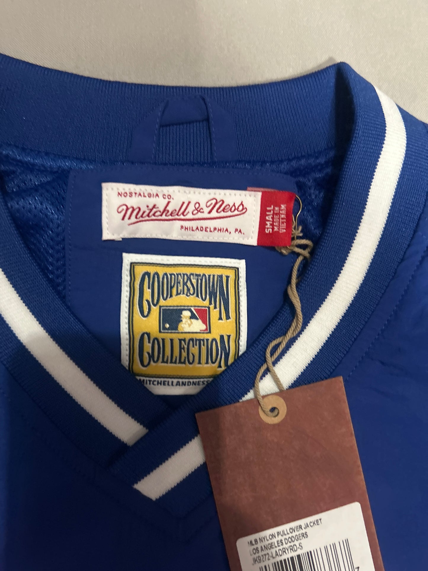 Los Angeles Dodgers MLB Mitchell & Ness Cooperstown Collection Royal Blue / Vintage Mexico Flag Nylon Pullover Jacket
