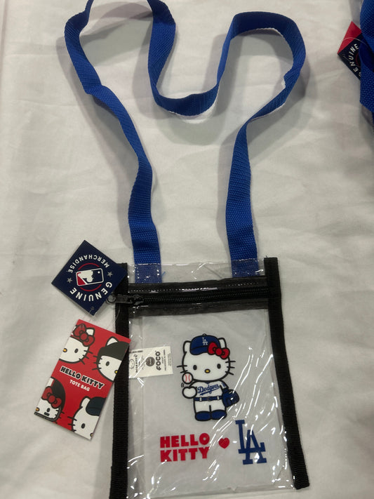 Los Angeles Dodgers MLB Genuine Merchandise FOCO Clear Crossbody Tote Bag Hello Kitty