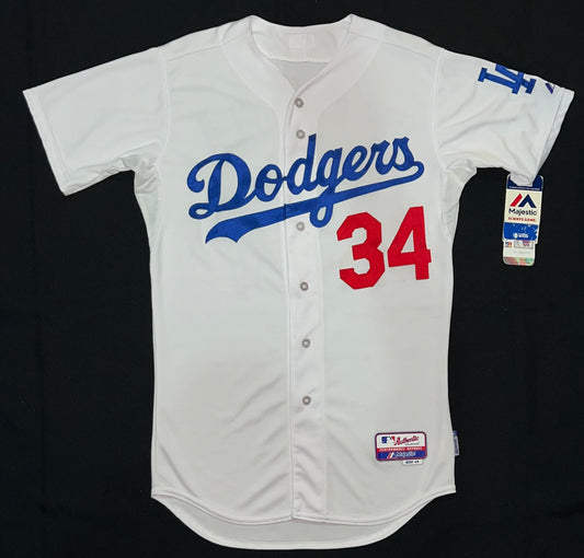 Los Angeles Dodgers MLB Majestic #34 Valenzuela Authentic Collection Mens Jersey